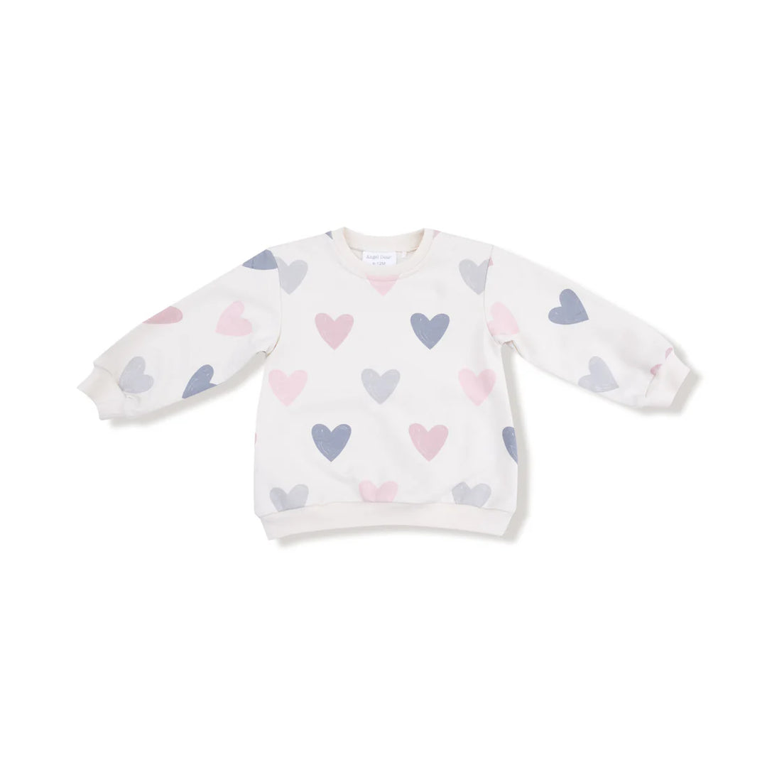 Hearts French Terry Puffy L/S Oversize Sweatshirt + Leggings