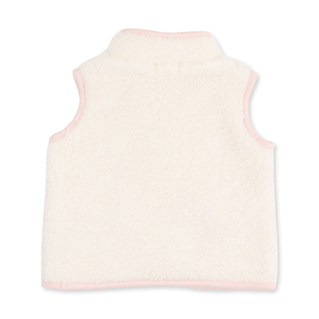 Sherpa Zip Vest - Pink w/ Heart Pockets