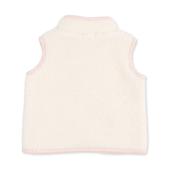Sherpa Zip Vest - Pink w/ Heart Pockets