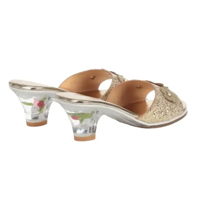 Ellina Gold High Heel Slipper