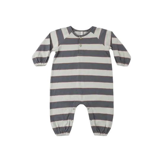 Henley Jumpsuit - Sage Stripe
