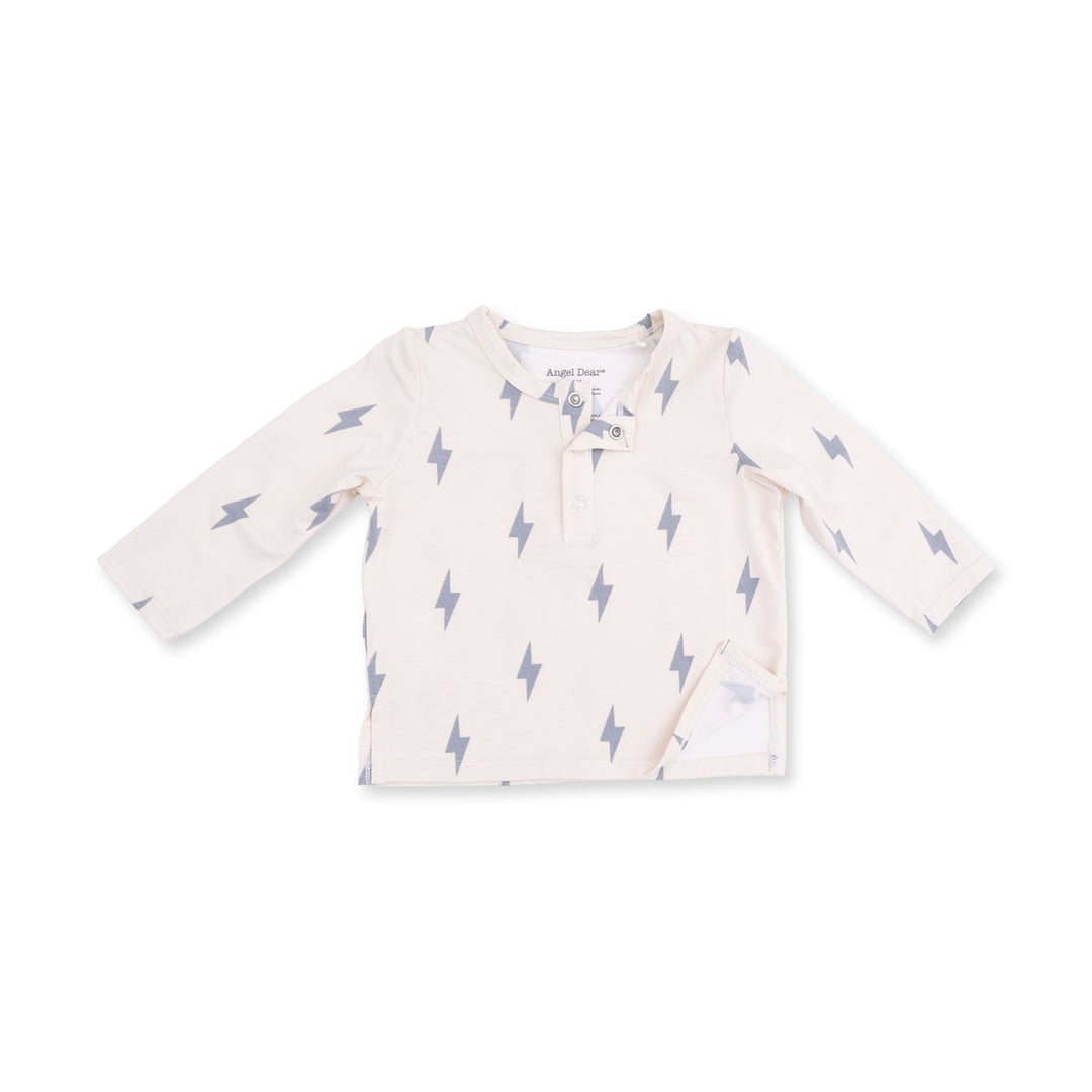 Henley and Pant Set - Beige Lightning Bolt