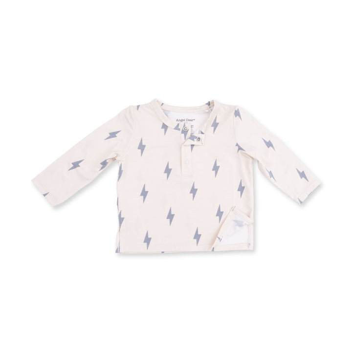 Henley and Pant Set - Beige Lightning Bolt
