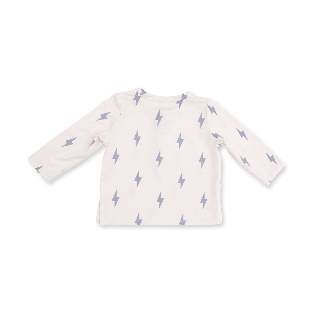 Henley and Pant Set - Beige Lightning Bolt
