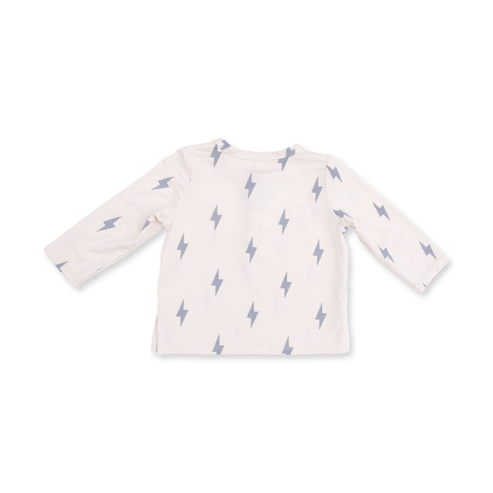 Henley and Pant Set - Beige Lightning Bolt
