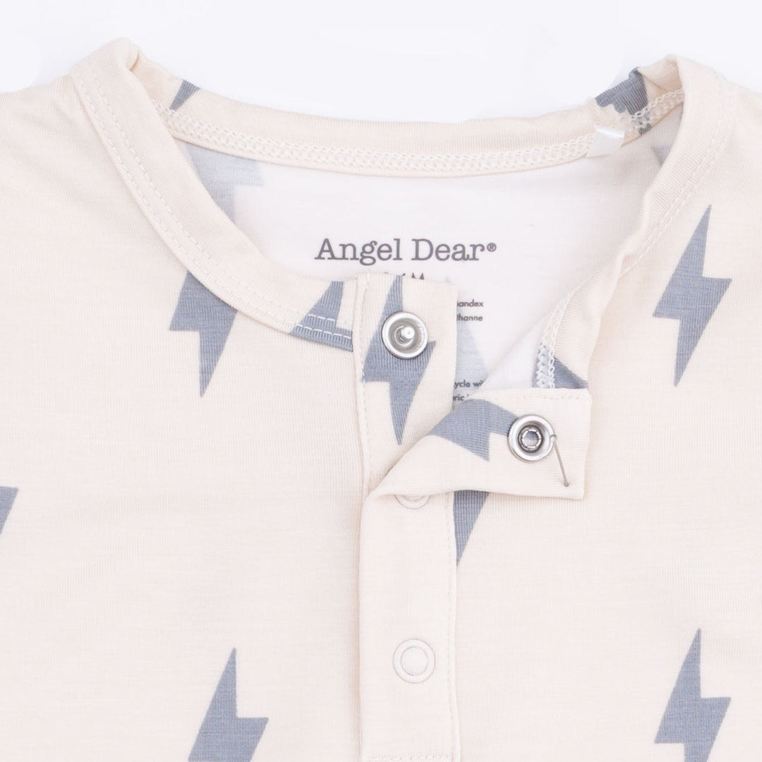 Henley and Pant Set - Beige Lightning Bolt