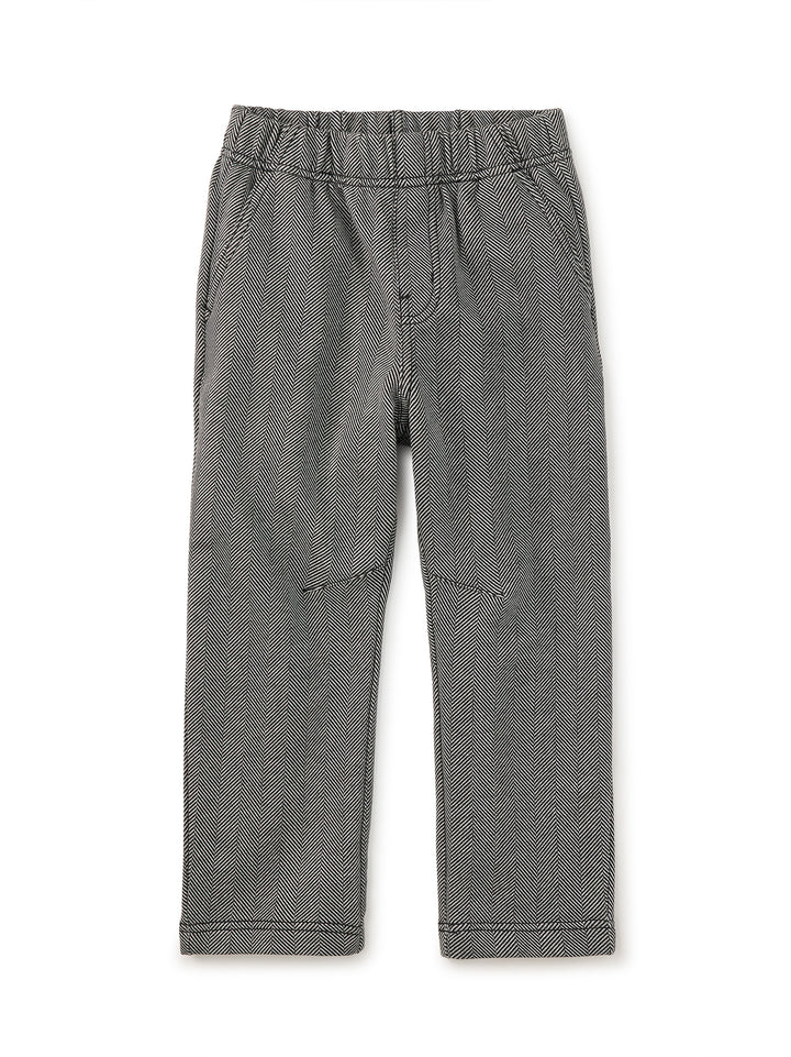 Herringbone Barrel Leg Trousers *