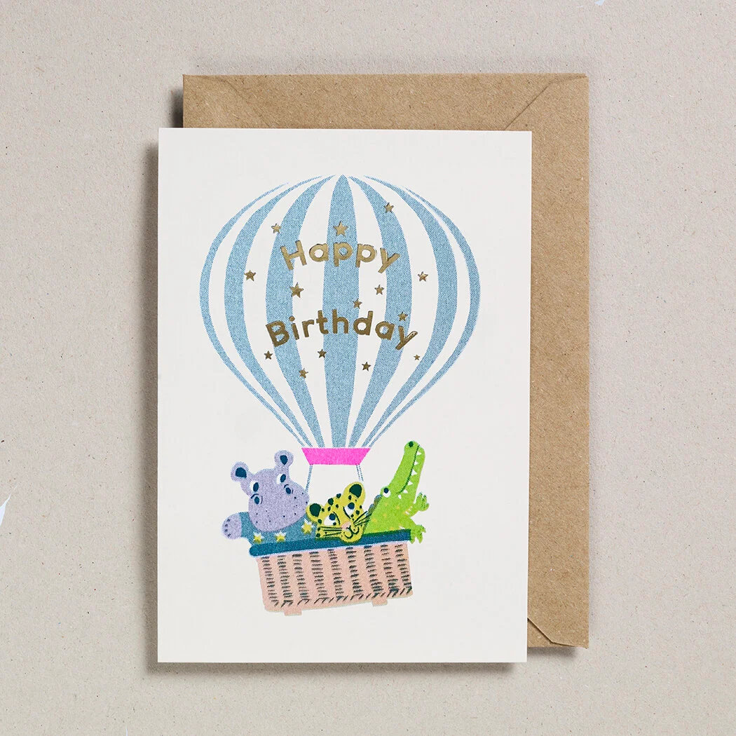 Happy Birthday Hot Air Balloon Card