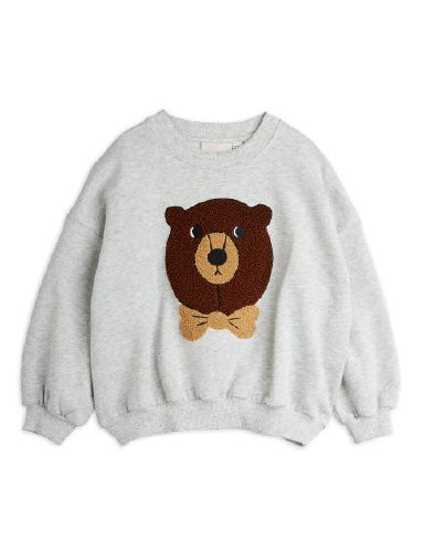 Grey Melange Bear Chenille Sweatshirt