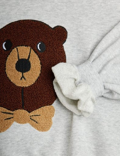 Grey Melange Bear Chenille Sweatshirt