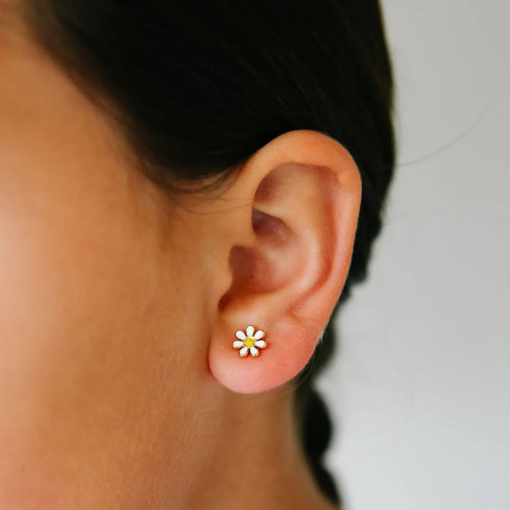 Hypoallergenic Gold Daisy Earrings