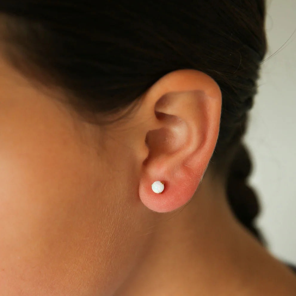 Hypoallergenic Gold and Opal Earrings