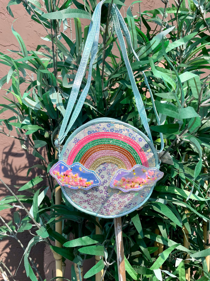 Blue Sequin Rainbow Purse