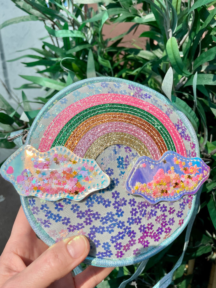 Blue Sequin Rainbow Purse