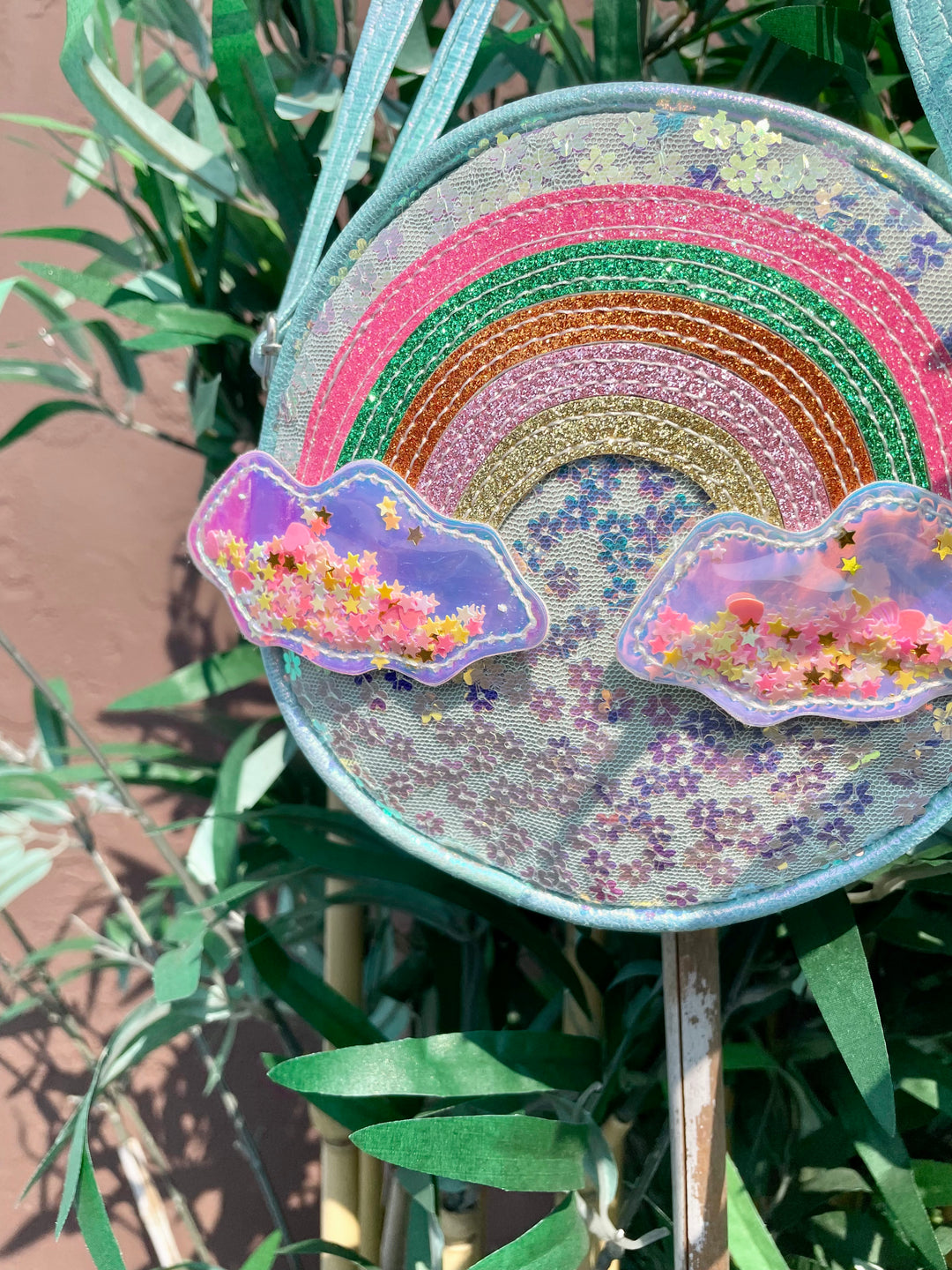 Blue Sequin Rainbow Purse