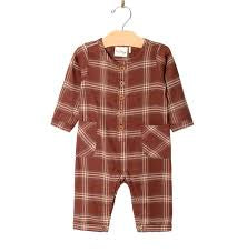 Rust Flannel Cargo Romper