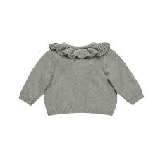 Basil Ruffle Collar Cardigan