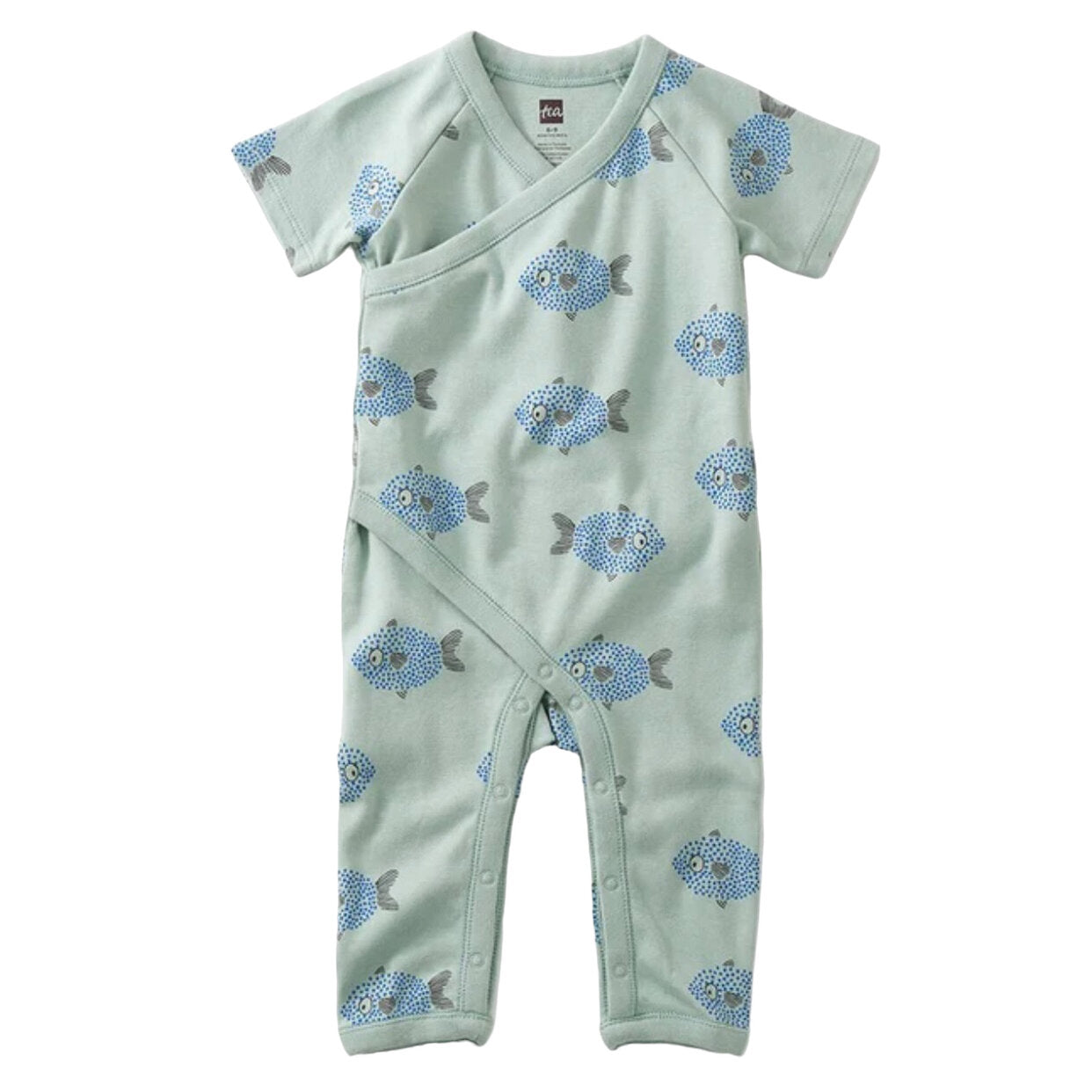 Spotted Fish Wrap Romper