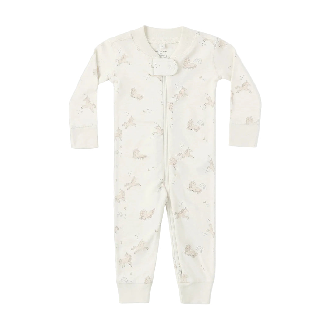 Ivory Unicorns Zip L/S Sleeper