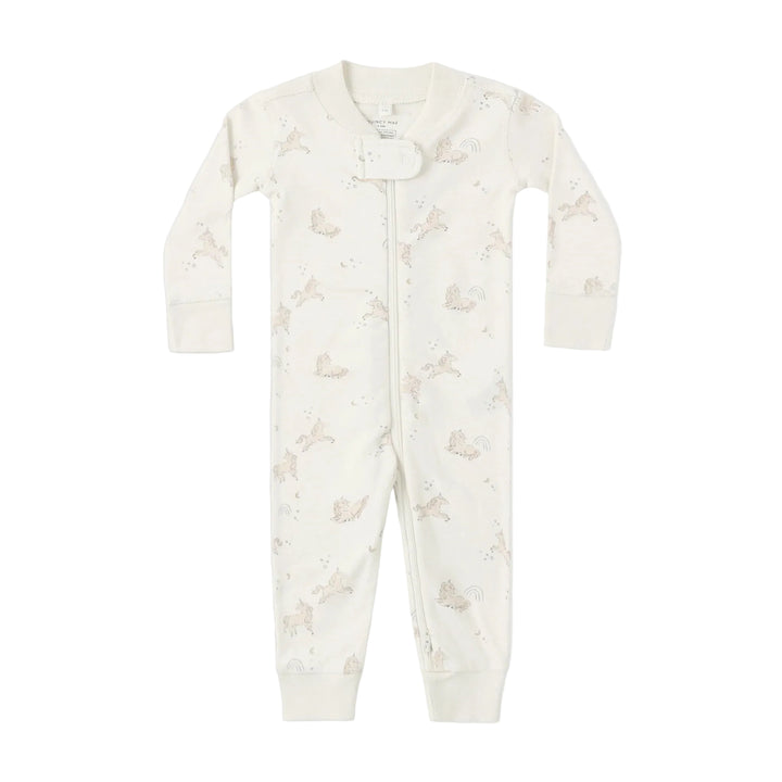 Ivory Unicorns Zip L/S Sleeper
