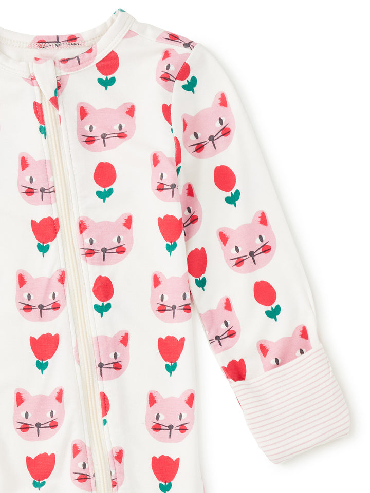 Pretty Kitty Footed Baby Romper