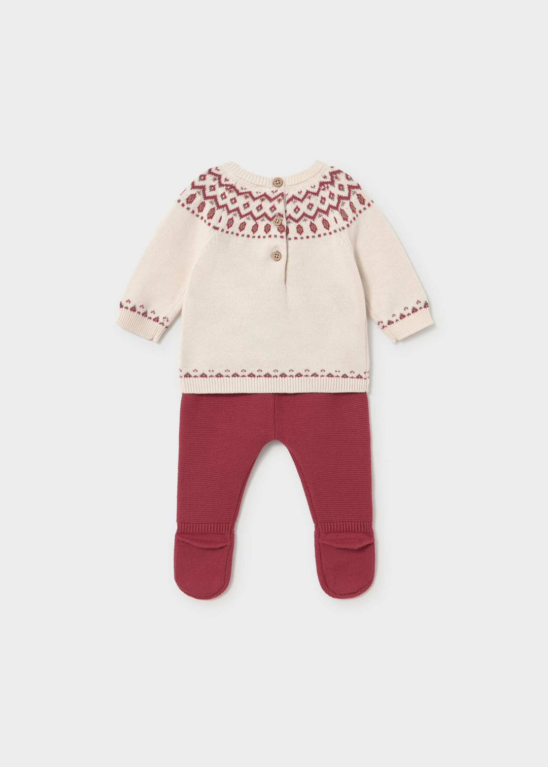 Knit Cotton Sweater Set- Red