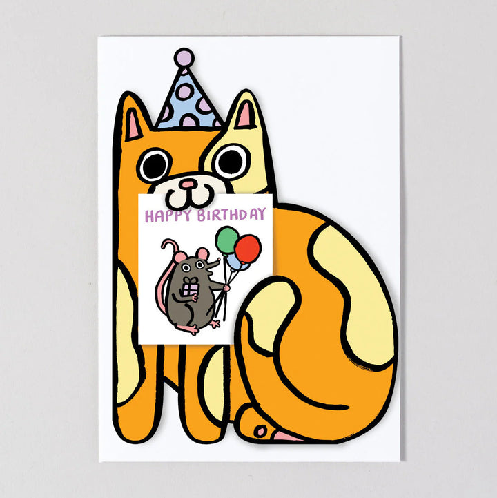 Cat with Mini Card Card