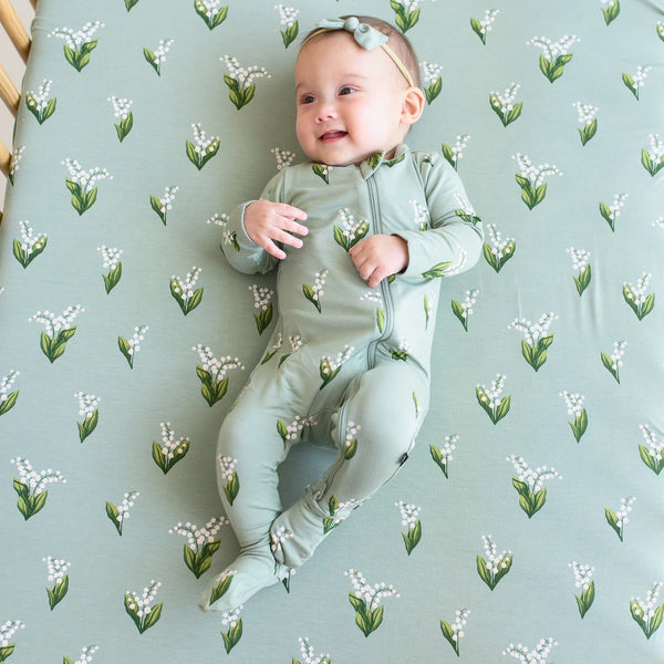 Thyme Lily Zipper Footed Romper -