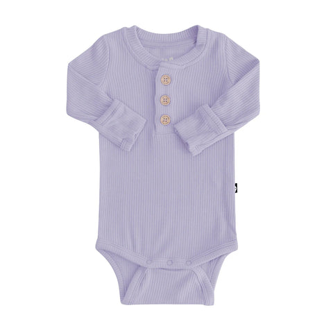 Taro Ribbed Long Sleeve Henley Bodysuit