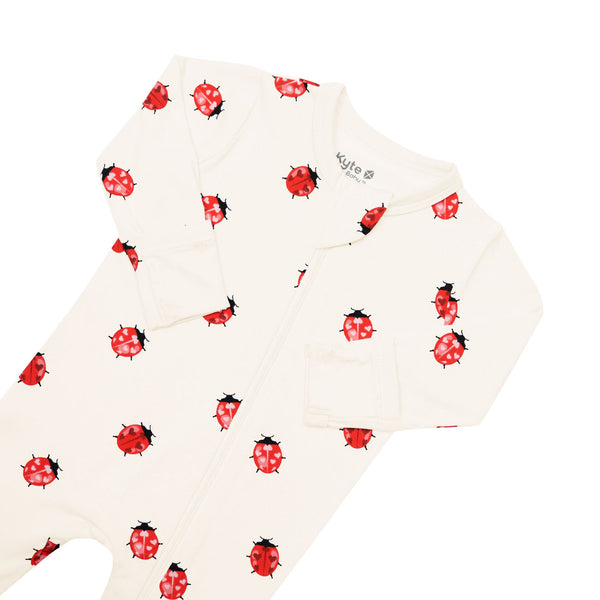 Love Bug Zipper Footed Romper -