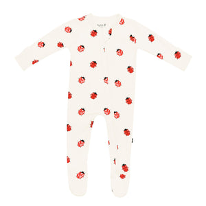 Love Bug Zipper Footed Romper -