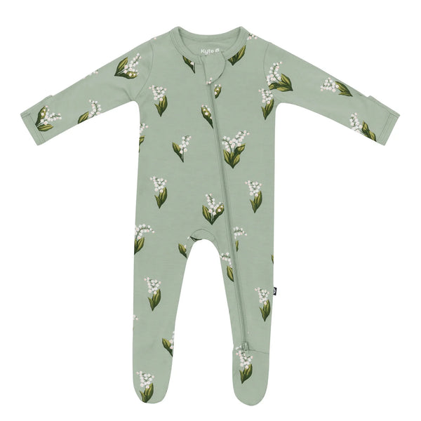 Thyme Lily Zipper Footed Romper -