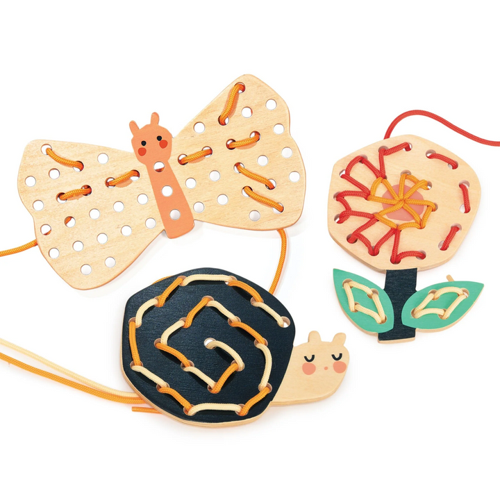 Wooden Garden Lacing Fun Set