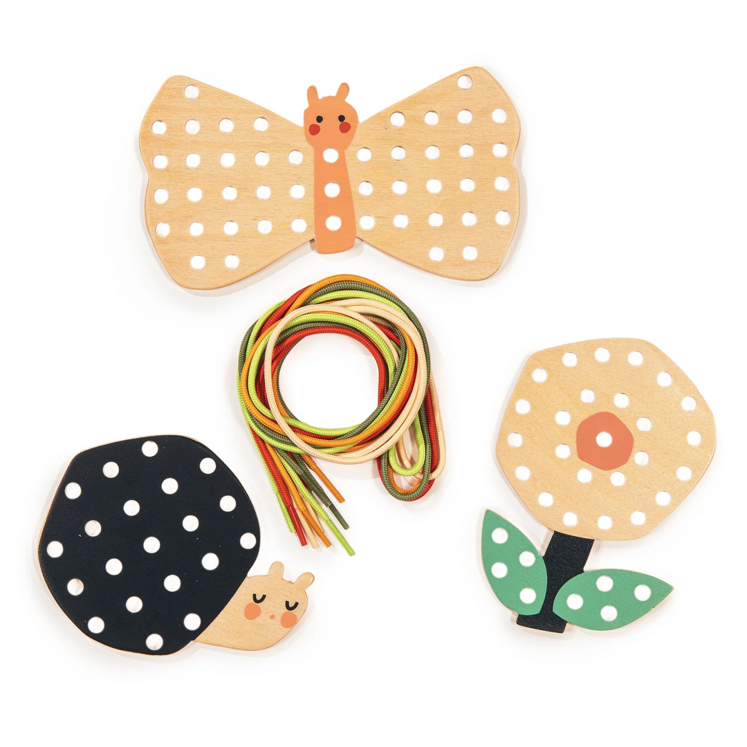 Wooden Garden Lacing Fun Set