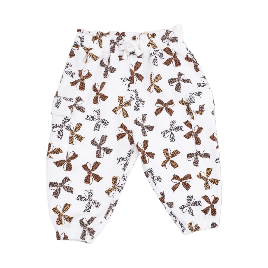 French Terry Cargo Pants - Leopard
