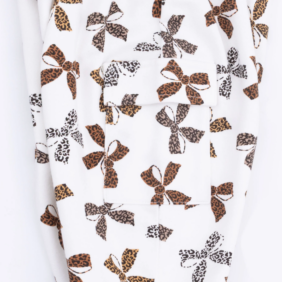 French Terry Cargo Pants - Leopard