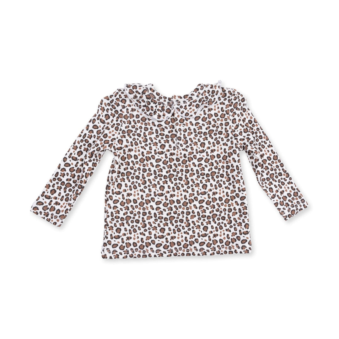 Ruffle Top + Pant Set - Leopard Rib