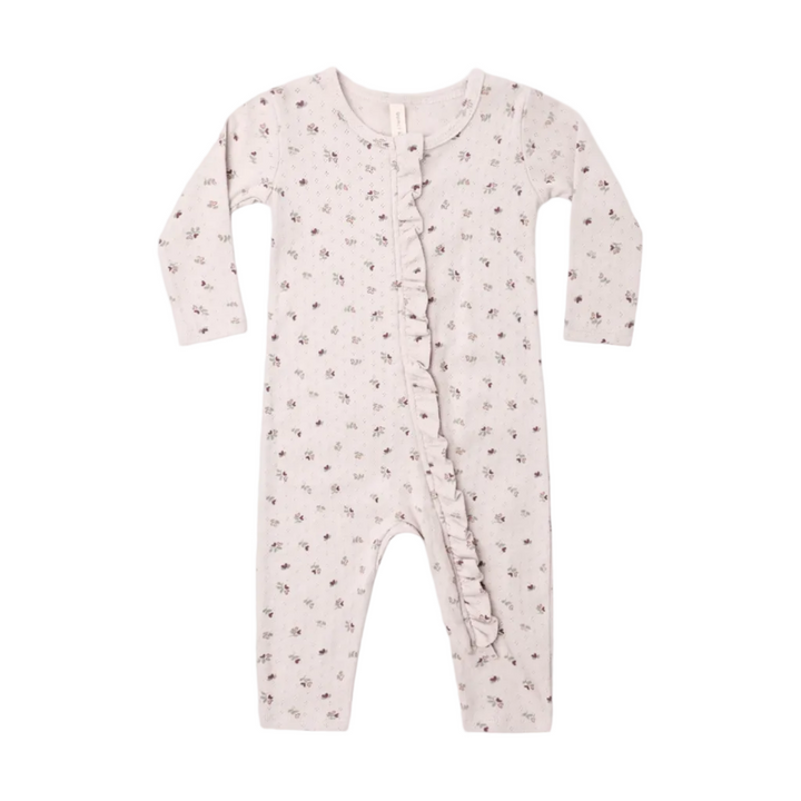 Ruffle Jumpsuit - Lilac Ditsy Heart