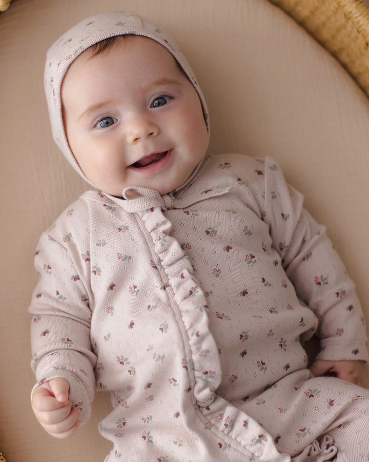 Ruffle Jumpsuit - Lilac Ditsy Heart