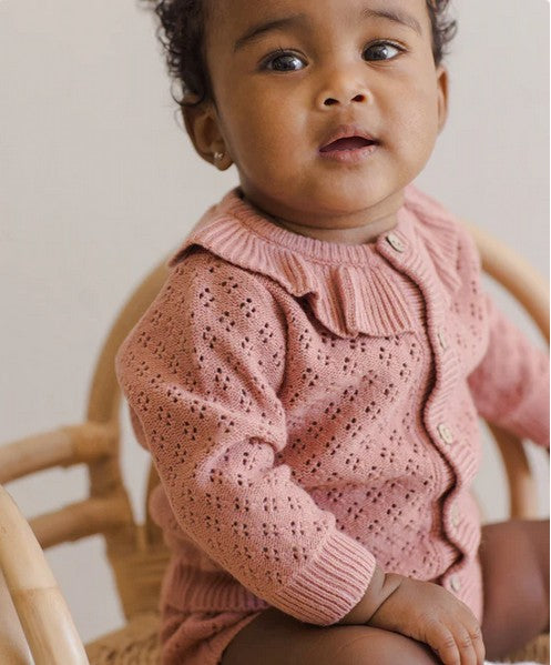 Lipstick Ruffle Collar Cardigan