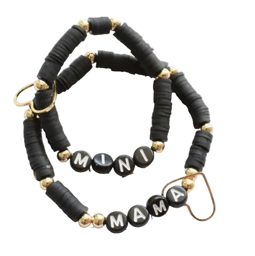 Black Mama & Mini Bracelet Set
