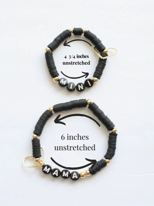 Black Mama & Mini Bracelet Set
