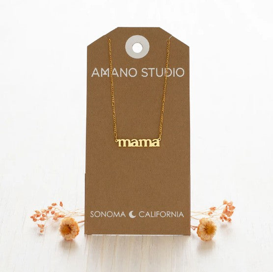 Mama Necklace - 14k Gold Plated 18"