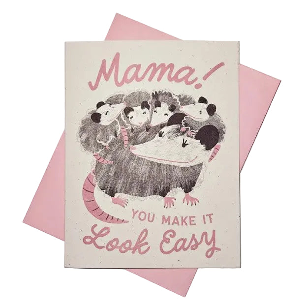 Mama Possum Risograph Card