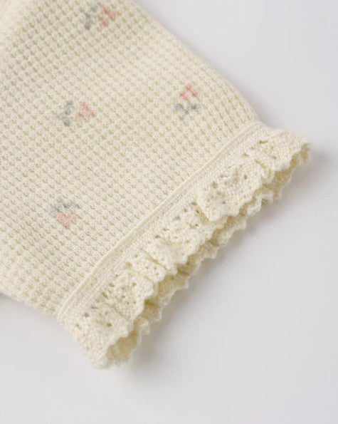 Mauve Ditsy S/S Waffle Bodysuit