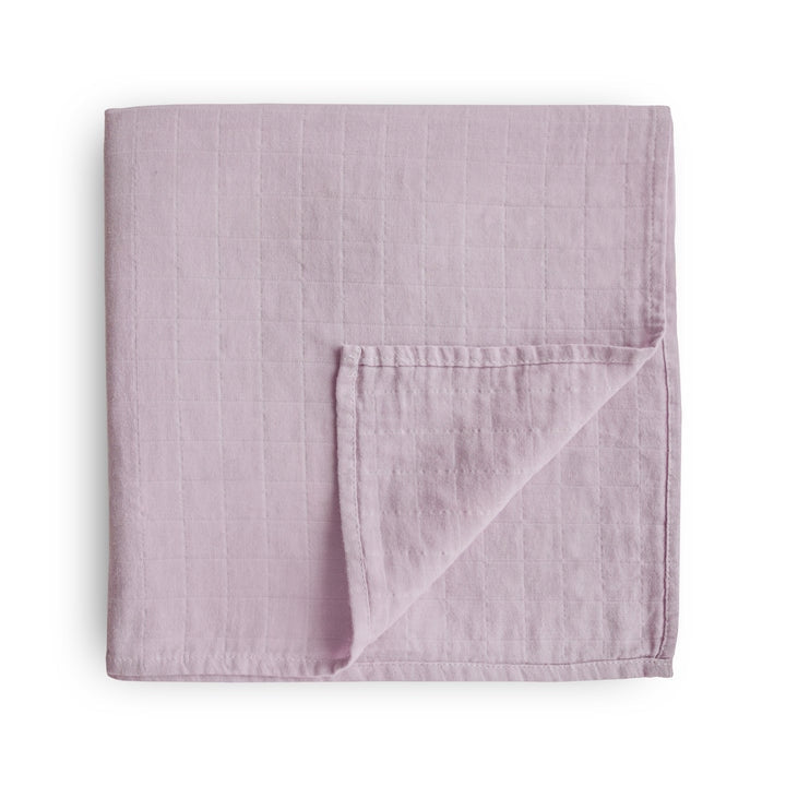 Organic Cotton Muslin Swaddle Blanket Soft Mauve