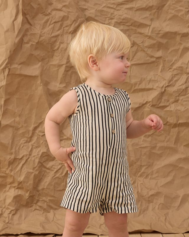 Natural Wavy Stripe Mavrick Romper