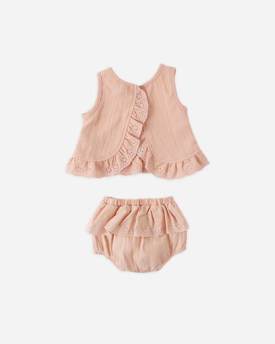 Melon Ruffled Tulip Top + Bloomer Set
