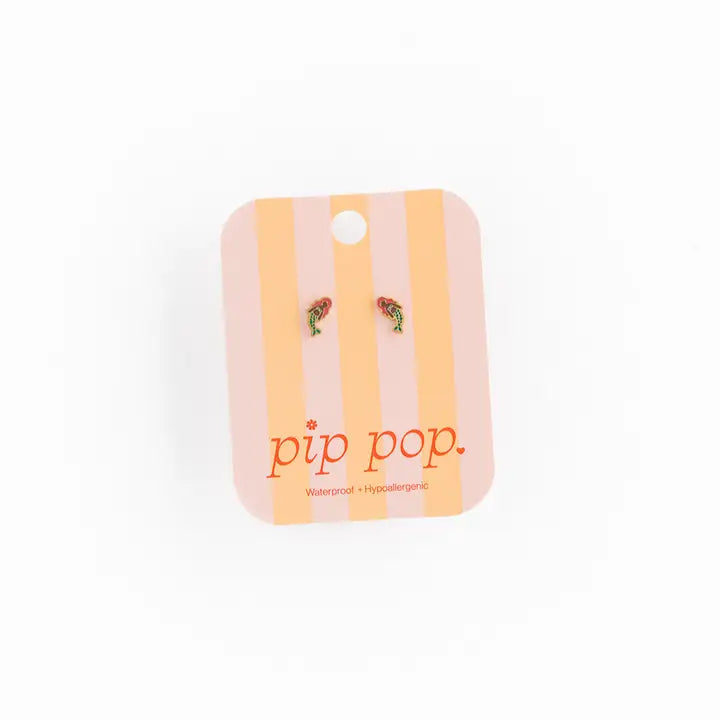 Hypoallergenic Gold & Enamel Brown Mermaid Earrings