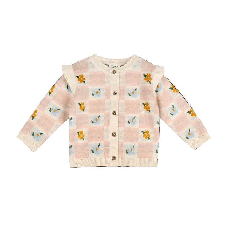 Mia Bouquet Jacquard Knit Baby Cardigan